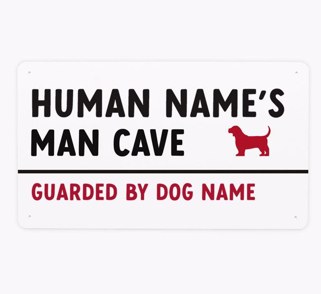 Man Cave Street Sign: Personalized {breedFullName} Metal Sign